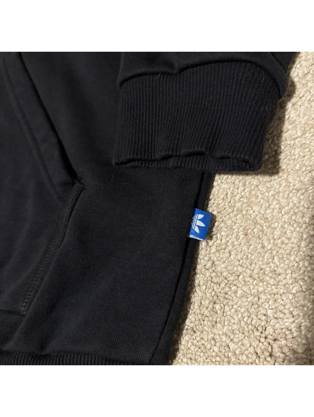 Adidas Originals Men's L Trefoil Hoodie Sweatshirt Black Fleece Pullover BP9482